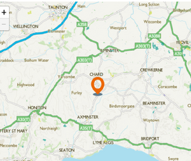 Map for Holiday Cottages in Tatworth South Somerset